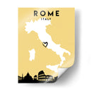 Roma, Italia - Mapas de amor de la ciudad 72 - Emiliano Deificus | Cuadro decorativo de Canvas Lab