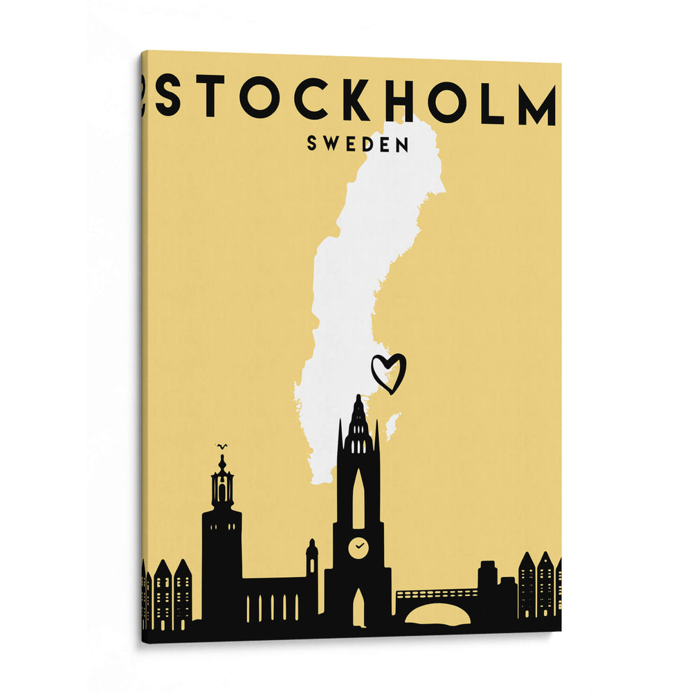 Estocolmo, Suecia - Mapas de amor de la ciudad 83 - Emiliano Deificus | Cuadro decorativo de Canvas Lab