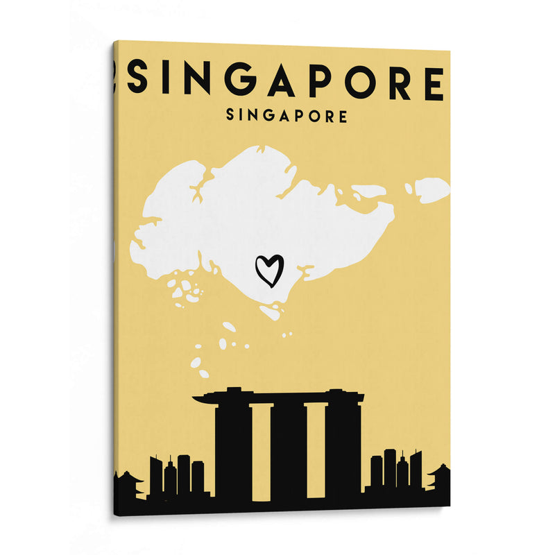 Singapur, Singapur - Mapas de amor de la ciudad 81 - Emiliano Deificus | Cuadro decorativo de Canvas Lab