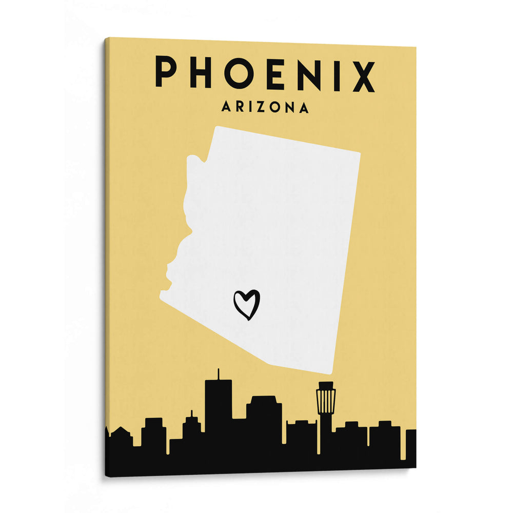 Phoenix, Arizona - Mapas de amor de la ciudad 66 - Emiliano Deificus | Cuadro decorativo de Canvas Lab