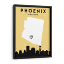 Phoenix, Arizona - Mapas de amor de la ciudad 66 - Emiliano Deificus | Cuadro decorativo de Canvas Lab