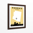 Phoenix, Arizona - Mapas de amor de la ciudad 66 - Emiliano Deificus | Cuadro decorativo de Canvas Lab