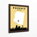 Phoenix, Arizona - Mapas de amor de la ciudad 66 - Emiliano Deificus | Cuadro decorativo de Canvas Lab