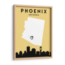 Phoenix, Arizona - Mapas de amor de la ciudad 66 - Emiliano Deificus | Cuadro decorativo de Canvas Lab