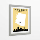 Phoenix, Arizona - Mapas de amor de la ciudad 66 - Emiliano Deificus | Cuadro decorativo de Canvas Lab