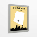 Phoenix, Arizona - Mapas de amor de la ciudad 66 - Emiliano Deificus | Cuadro decorativo de Canvas Lab