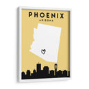 Phoenix, Arizona - Mapas de amor de la ciudad 66 - Emiliano Deificus | Cuadro decorativo de Canvas Lab
