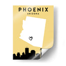 Phoenix, Arizona - Mapas de amor de la ciudad 66 - Emiliano Deificus | Cuadro decorativo de Canvas Lab