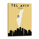 Tel Aviv, Israel - Mapas de amor de la ciudad 87 - Emiliano Deificus | Cuadro decorativo de Canvas Lab