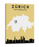 Zurich, Suiza - Mapas de amor de la ciudad 95 - Emiliano Deificus | Cuadro decorativo de Canvas Lab