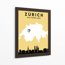 Zurich, Suiza - Mapas de amor de la ciudad 95 - Emiliano Deificus | Cuadro decorativo de Canvas Lab