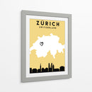 Zurich, Suiza - Mapas de amor de la ciudad 95 - Emiliano Deificus | Cuadro decorativo de Canvas Lab