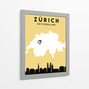 Zurich, Suiza - Mapas de amor de la ciudad 95 - Emiliano Deificus | Cuadro decorativo de Canvas Lab