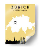 Zurich, Suiza - Mapas de amor de la ciudad 95 - Emiliano Deificus | Cuadro decorativo de Canvas Lab