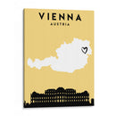 Vienna, Austria, Mapas de amor de la ciudad 92 - Emiliano Deificus | Cuadro decorativo de Canvas Lab