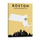 Boston - Mapas de amor de la ciudad 16 - Emiliano Deificus | Cuadro decorativo de Canvas Lab