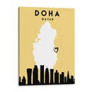 Doha - Mapas de amor de la ciudad 26 - Emiliano Deificus | Cuadro decorativo de Canvas Lab