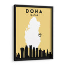Doha - Mapas de amor de la ciudad 26 - Emiliano Deificus | Cuadro decorativo de Canvas Lab