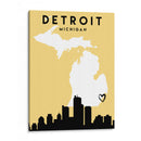 Detroit - Mapas de amor de la ciudad 25 - Emiliano Deificus | Cuadro decorativo de Canvas Lab