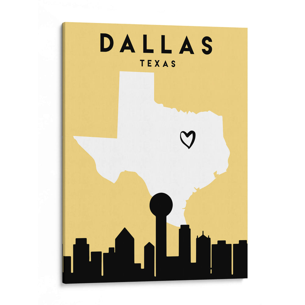 Dallas - Mapas de amor de la ciudad 24 - Emiliano Deificus | Cuadro decorativo de Canvas Lab