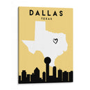 Dallas - Mapas de amor de la ciudad 24 - Emiliano Deificus | Cuadro decorativo de Canvas Lab