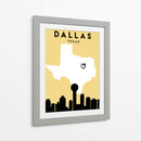 Dallas - Mapas de amor de la ciudad 24 - Emiliano Deificus | Cuadro decorativo de Canvas Lab