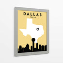 Dallas - Mapas de amor de la ciudad 24 - Emiliano Deificus | Cuadro decorativo de Canvas Lab