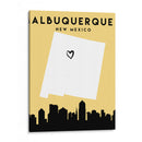 Albuquerque - Mapas de amor de la ciudad 02 - Emiliano Deificus | Cuadro decorativo de Canvas Lab