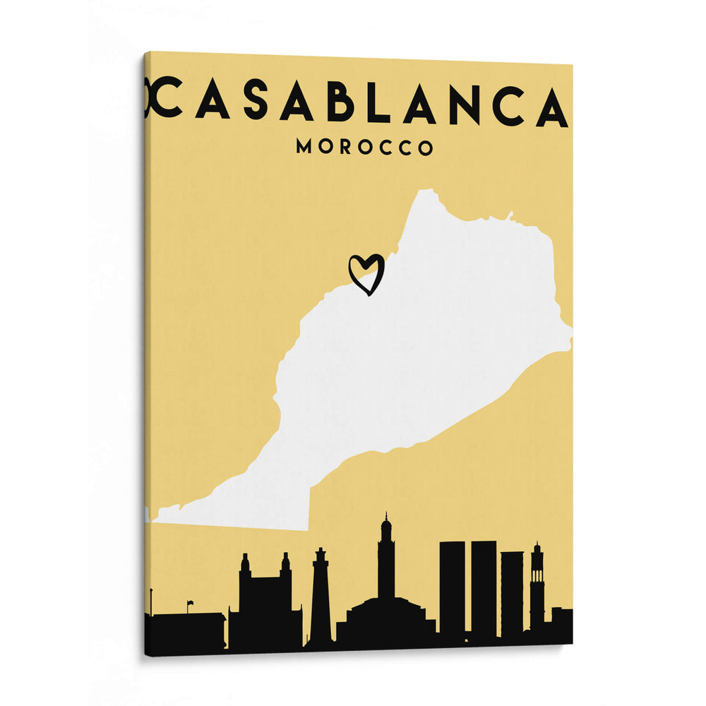 Casablanca - Mapas de amor de la ciudad 19 - Emiliano Deificus | Cuadro decorativo de Canvas Lab