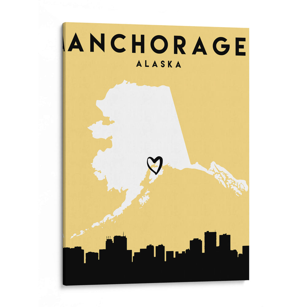 Anchorage - Mapas de amor de la ciudad 04 - Emiliano Deificus | Cuadro decorativo de Canvas Lab