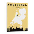 Amsterdam - Mapas de amor de la ciudad 03 - Emiliano Deificus | Cuadro decorativo de Canvas Lab
