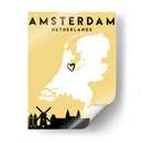 Amsterdam - Mapas de amor de la ciudad 03 - Emiliano Deificus | Cuadro decorativo de Canvas Lab