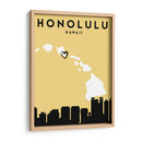 Honolulu - Mapas de amor de la ciudad 33 - Emiliano Deificus | Cuadro decorativo de Canvas Lab