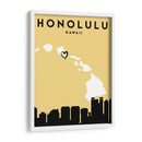 Honolulu - Mapas de amor de la ciudad 33 - Emiliano Deificus | Cuadro decorativo de Canvas Lab