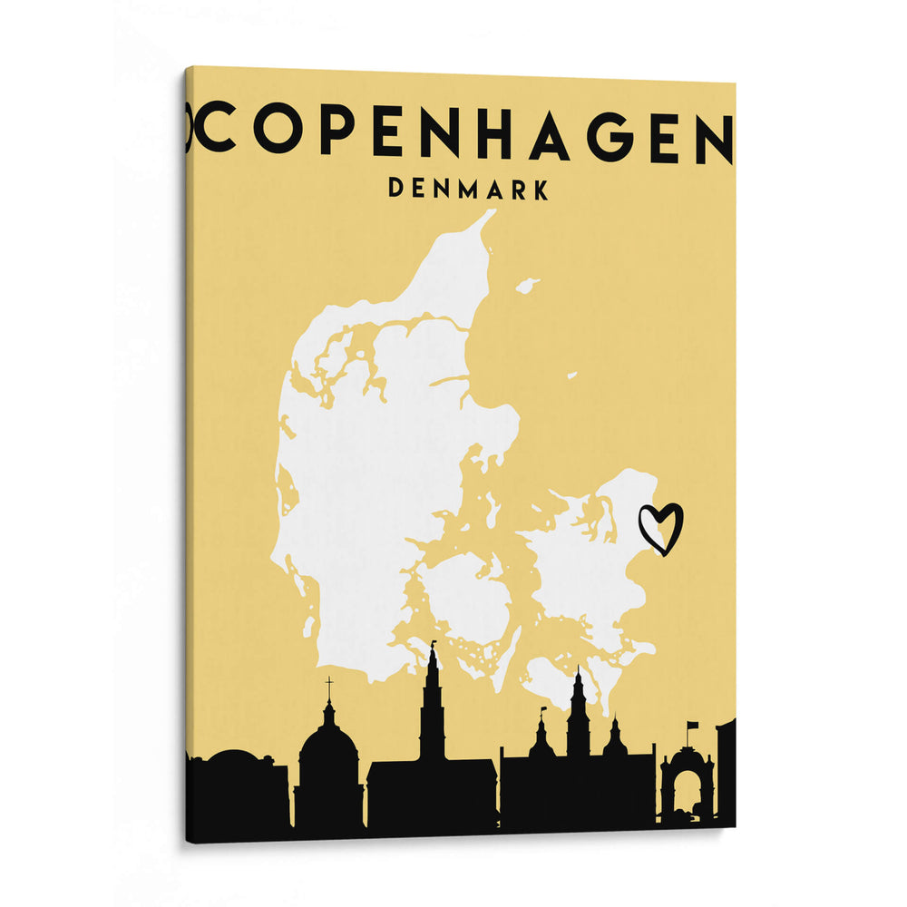 Copenhagen - Mapas de amor de la ciudad 23 - Emiliano Deificus | Cuadro decorativo de Canvas Lab