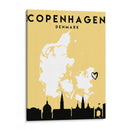 Copenhagen - Mapas de amor de la ciudad 23 - Emiliano Deificus | Cuadro decorativo de Canvas Lab