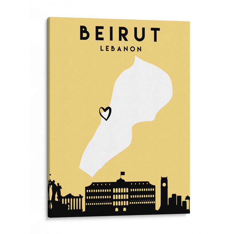 Beirut - Mapas de amor de la ciudad 11 - Emiliano Deificus | Cuadro decorativo de Canvas Lab