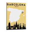 Barcelona - Mapas de amor de la ciudad 09 - Emiliano Deificus | Cuadro decorativo de Canvas Lab