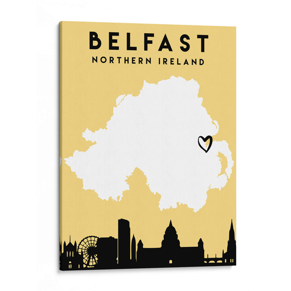 Belfast - Mapas de amor de la ciudad 12 - Emiliano Deificus | Cuadro decorativo de Canvas Lab