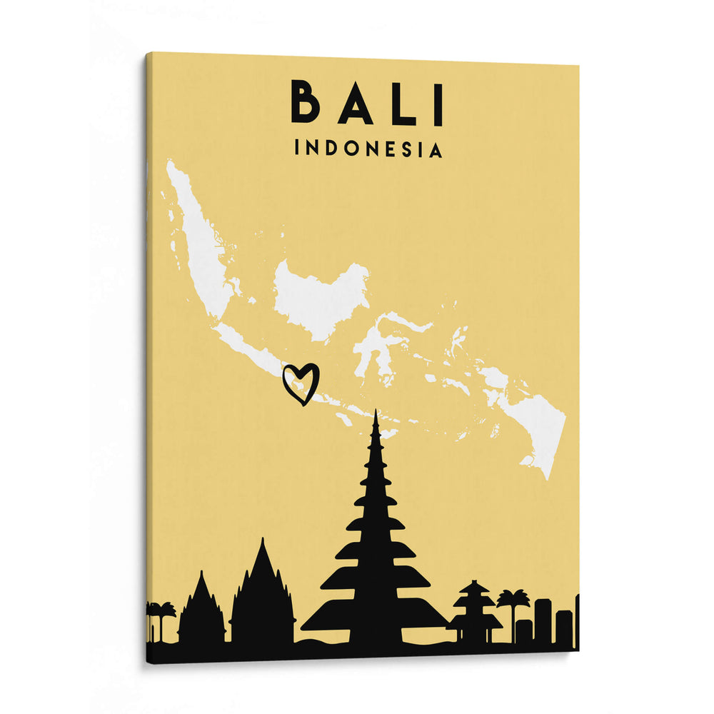 Bali - Mapas de amor de la ciudad 07 - Emiliano Deificus | Cuadro decorativo de Canvas Lab