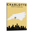Charlotte - Mapas de amor de la ciudad 20 - Emiliano Deificus | Cuadro decorativo de Canvas Lab