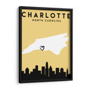 Charlotte - Mapas de amor de la ciudad 20 - Emiliano Deificus | Cuadro decorativo de Canvas Lab