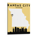 Kansas City - Mapas de amor de la ciudad 36 - Emiliano Deificus | Cuadro decorativo de Canvas Lab