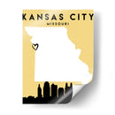 Kansas City - Mapas de amor de la ciudad 36 - Emiliano Deificus | Cuadro decorativo de Canvas Lab