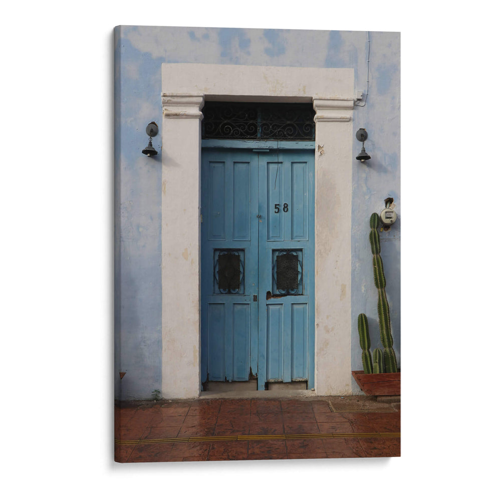 Puerta colorida en fachada de Campeche - Luis Rodrigo Magaña Andrade | Cuadro decorativo de Canvas Lab