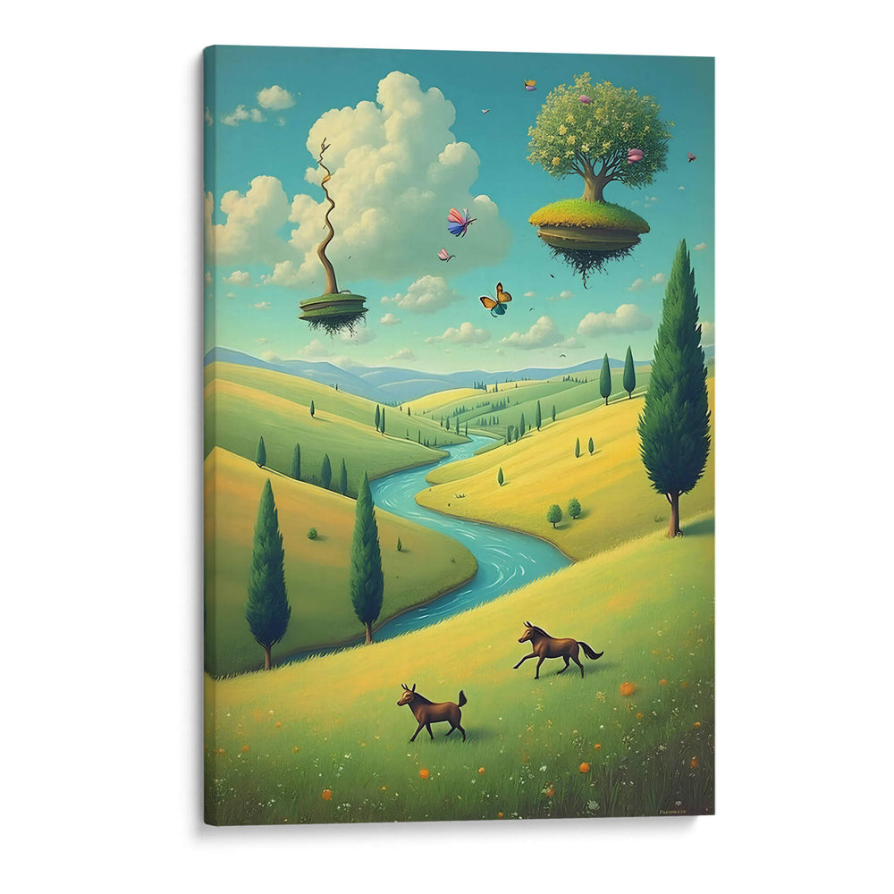 Magritte Pintando una Escena Pastoral - DEA Digital Esoteric Art | Cuadro decorativo de Canvas Lab