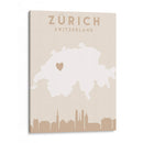 Zurich - Mapas del corazón de la ciudad 95 - Emiliano Deificus | Cuadro decorativo de Canvas Lab