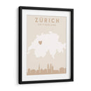Zurich - Mapas del corazón de la ciudad 95 - Emiliano Deificus | Cuadro decorativo de Canvas Lab
