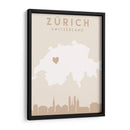 Zurich - Mapas del corazón de la ciudad 95 - Emiliano Deificus | Cuadro decorativo de Canvas Lab