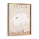 Zurich - Mapas del corazón de la ciudad 95 - Emiliano Deificus | Cuadro decorativo de Canvas Lab
